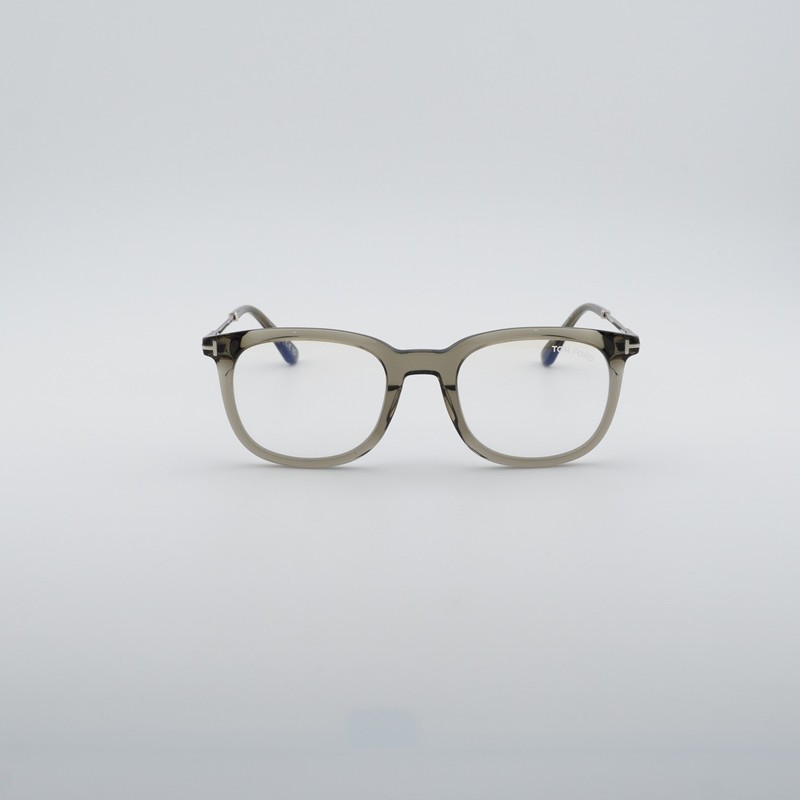 Tom Ford FT5904-B 096 Shiny Dark Green/Clear Blue Light Block 50mm Eyeglasses... gallery