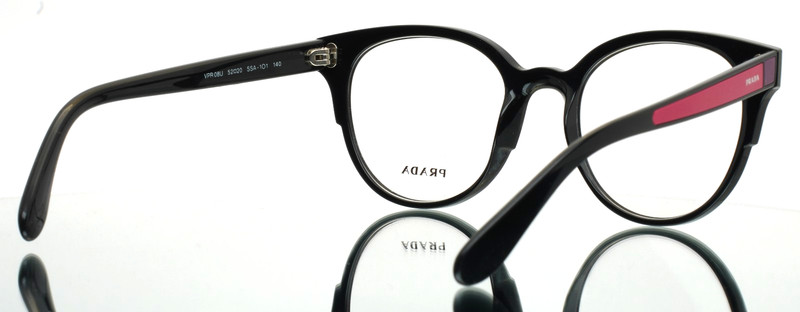 PRADA VPR08U SSA-1O1 Black Purple Womens Round Eyeglasses 52-20-140 B:46 gallery