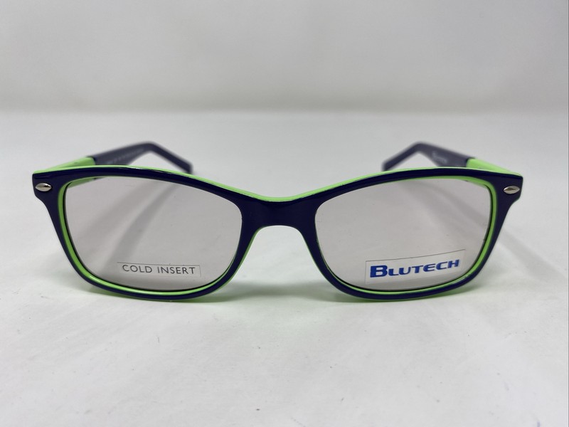 BLUTECH ON THE EDGE BLUE LAMINATE 47-16-135 Blue/Green Eyeglasses Frame GK85
