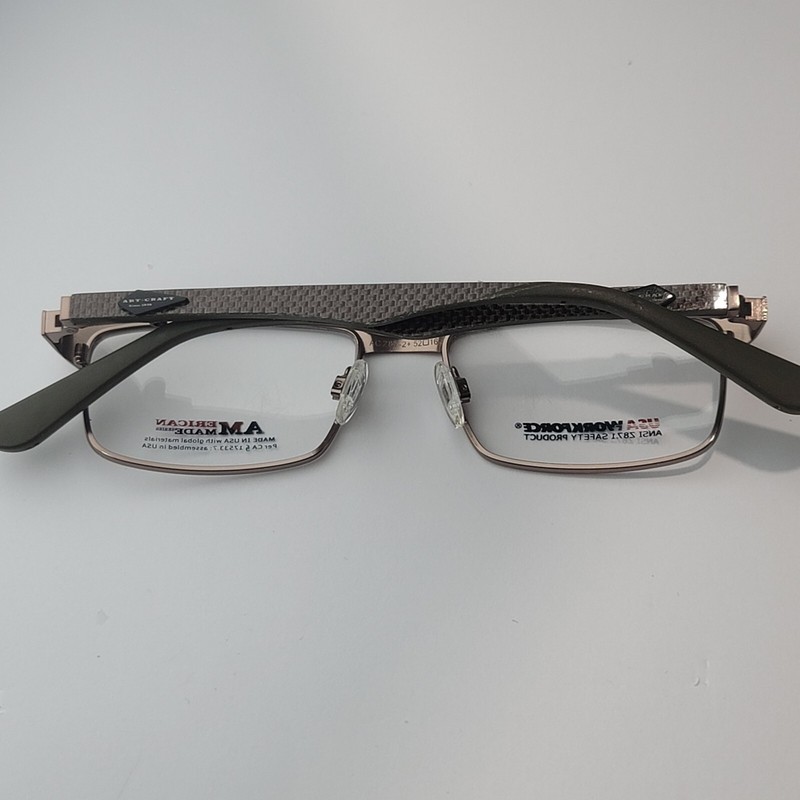 ​Artcraft USA Workforce WF451AM Safety Eyeglasses Frame Brown Tweed 52-16-142 gallery