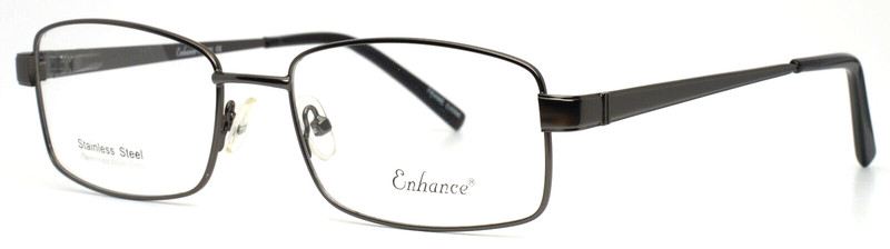 ENHANCE 4111 Matte Gunmetal Mens Rectangle Full Rim Eyeglasses 56-18-145 B:35