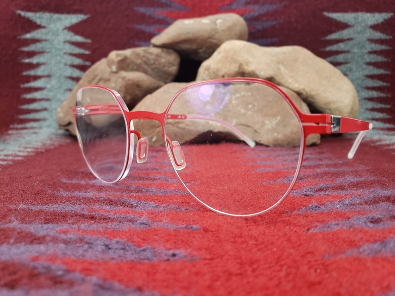LOOL "Vector RD" Red Titanium Eyeglasses 48□20 140mm With Case Made In Spain gallery