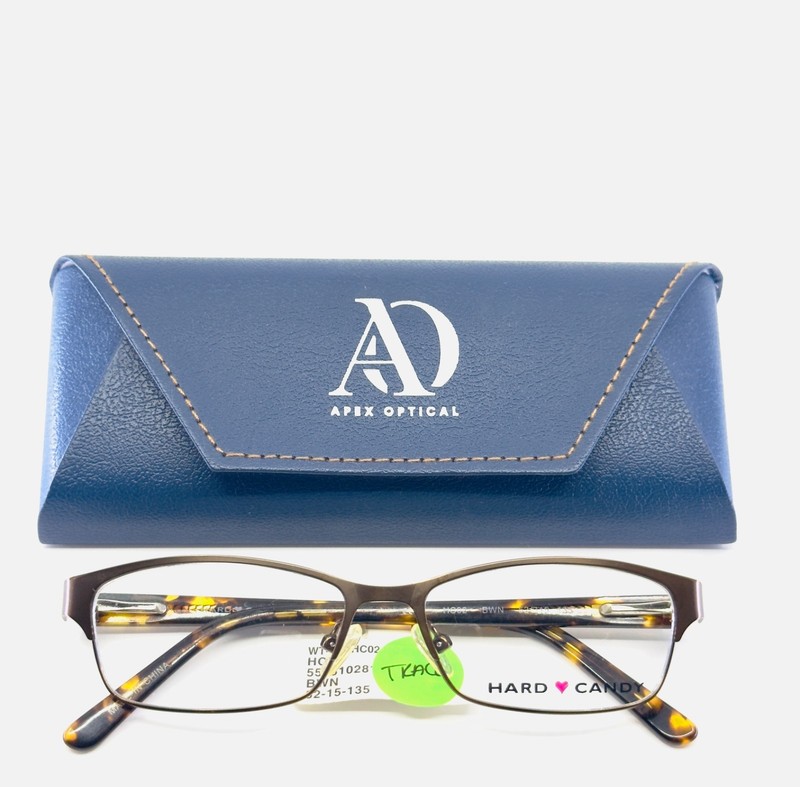 HARD CANDY HC02 BWN Brown Tortoise Womens Semi Cat Eye Eyeglasses 52-15-135 B:30
