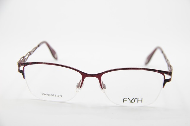 NEW FYSH 3710 M209 PINK BLACK STAINLESS STEEL AUTHENTIC EYEGLASSES 55-17 gallery
