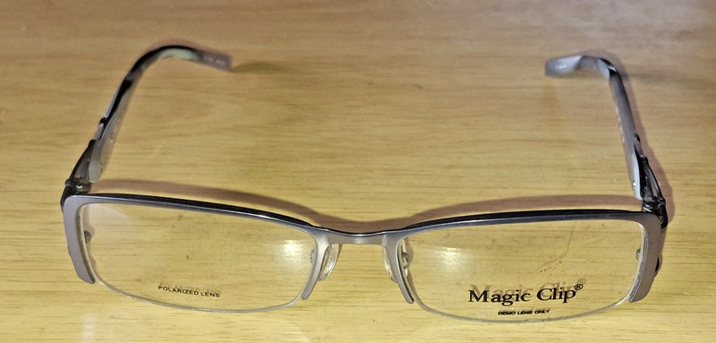 MAGIC CLIP M391 SL 52-17-135 METAL EYEGLASSES FRAME POLARIZED LENS