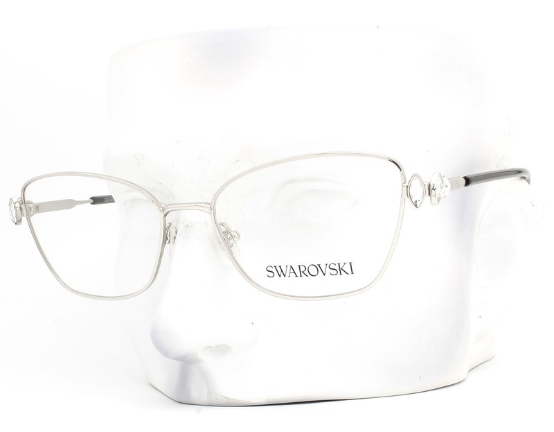 Swarovski Eyeglasses Glasses SK 1006 4001 Polished Silver Clear Crystals No Case