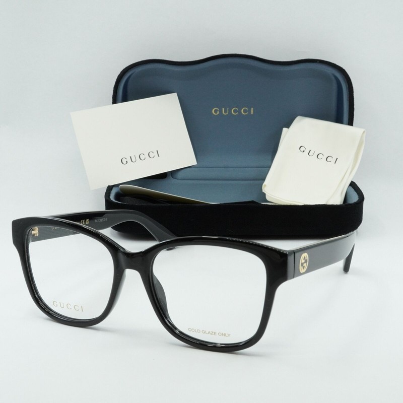 GUCCI GG1340O 001 Black 54mm Eyeglasses New Authentic