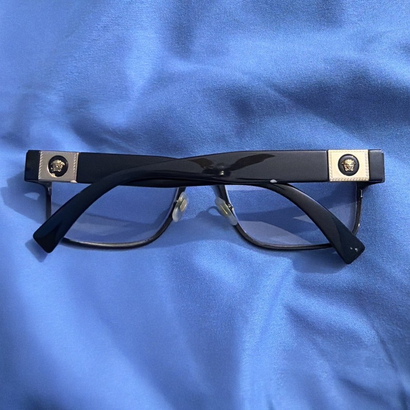 Versace MOD. 1274 1436 Men’s Eyeglasses Frames Only 55-17-140 Italy Black Gold gallery