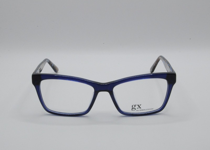 GX BY GWEN STEFANI GX037 SQUARE FULL RIM EYEGLASS FRAMES NAVY 53-16-135 NEW