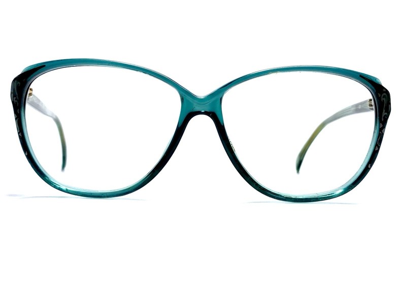Alfred Sung Green Blue Clear Cat Eye Glasses CEN 2708 55 13 130