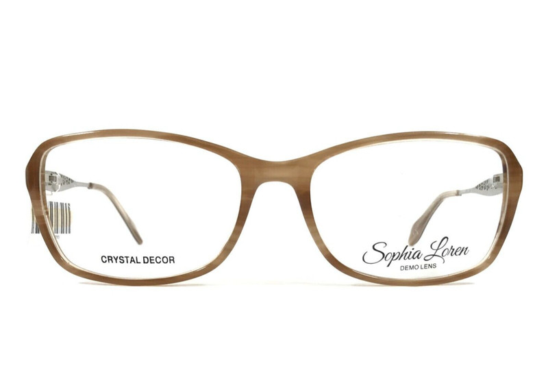 Sophia Loren Eyeglasses Frames 1546 003 Natural Beige Horn Gray 55-17-135