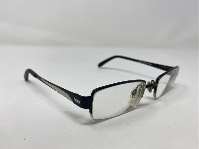 Puma PU15406 BK 48-17-130 Black Metal Half Rim Eyeglasses Frame CI84 gallery