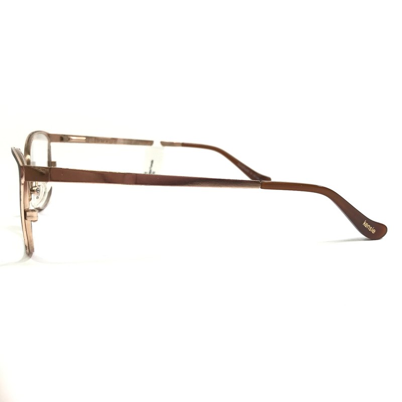 Kensie Girl Eyeglasses Frames Inspira BR Brown Gold Cat Eye Semi Rim 49-18-135 gallery