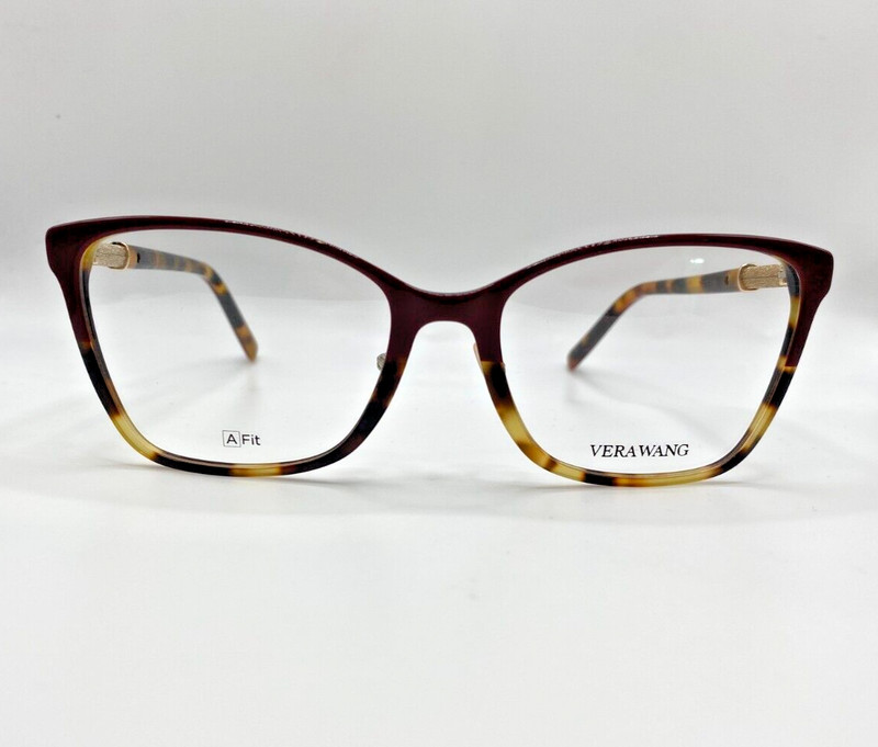 Vera Wang VA62 RT Red Tortoise Cat Plastic Eyeglasses Frame 53-17-135 Asian Fit