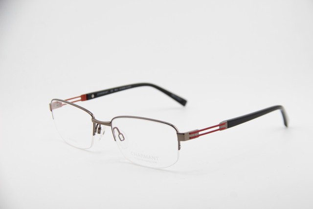 NEW CHARMANT CH 10798 GR GUNMETAL RED TITANIUM EYEGLASSES FRAMES 55-19