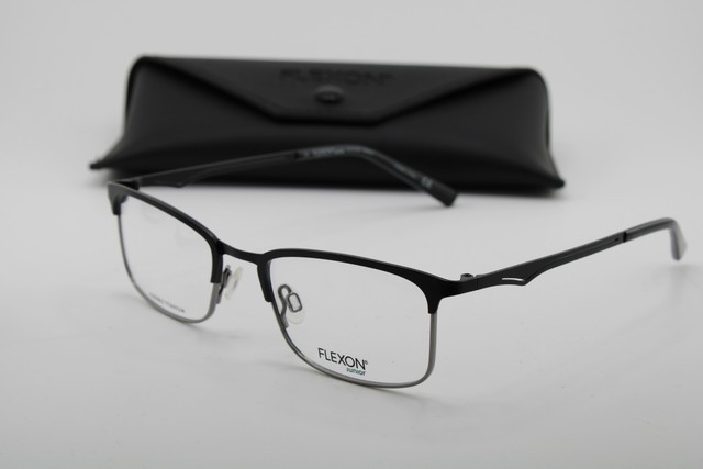 NEW FLEXON JUNIOR J4004 001 BLACK GUNMETAL AUTHENTIC EYEGLASSES 49-18