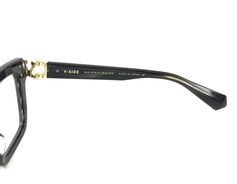 Valentino Eyeglasses Frames V-SIDE VLX-131A BLK-GLD Black Gray Gold 51-20-145 gallery