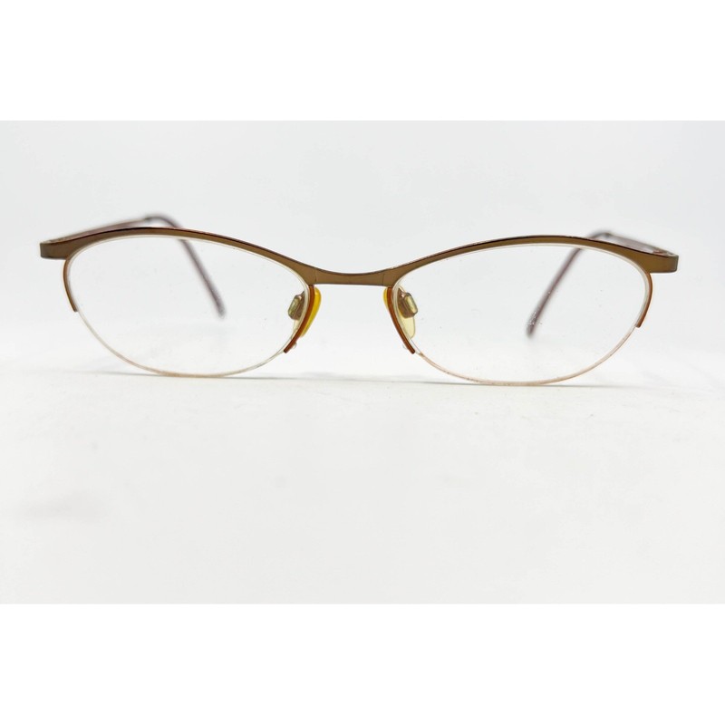 EasyClip Eyeglasses Women Brown Cat Eye Half Rim 50 16 135 10 50-16-135