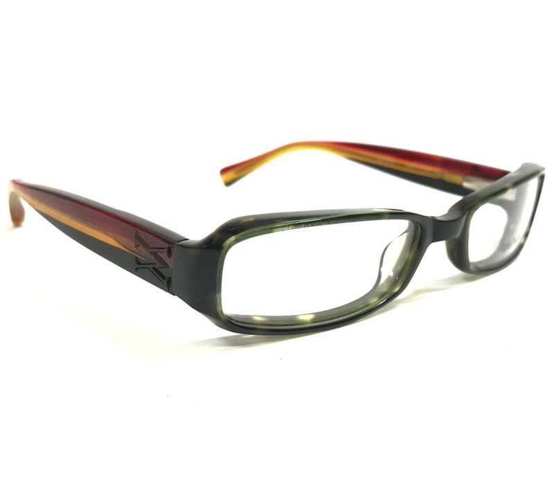 Vera Wang Eyeglasses Frames V185 TO Red Green Yellow Horn Rectangular 53-18-135 gallery