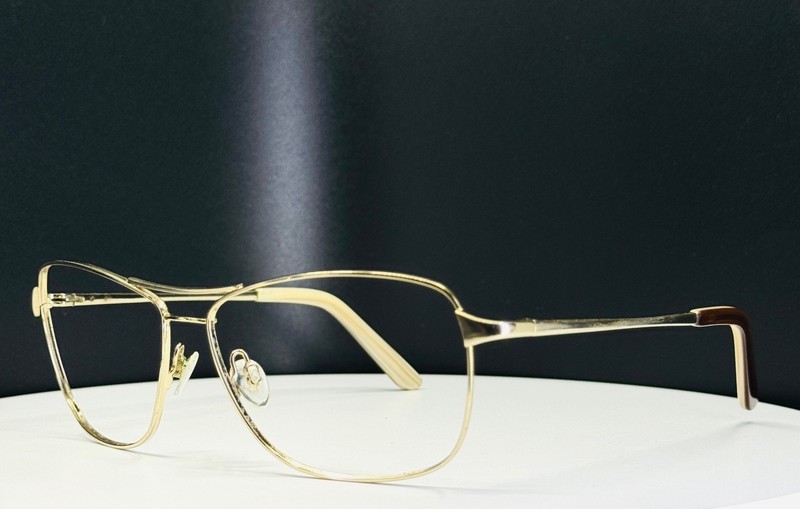 VTG UNBRANDED S 573 40 Unisex Gold Aviator Full Rim Eyeglasses FRAMES ONLY gallery