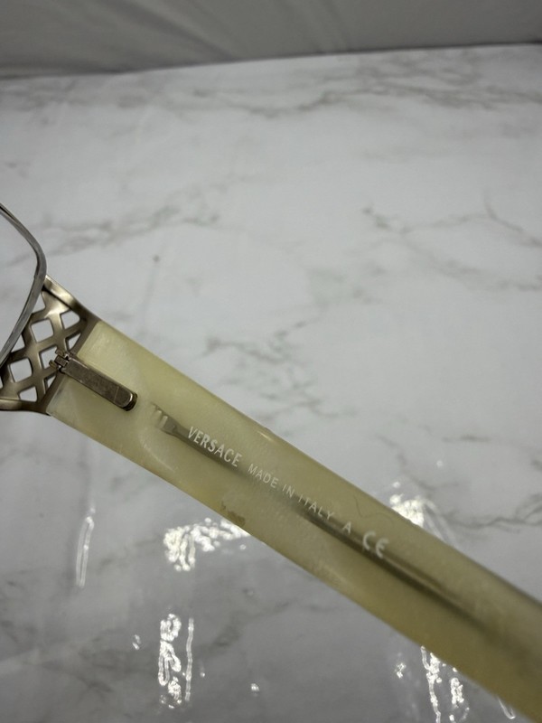 Versace MOD 1160 1221 Eyeglasses Frames White Ivory Gold 53-16- 130 mm *Italy gallery