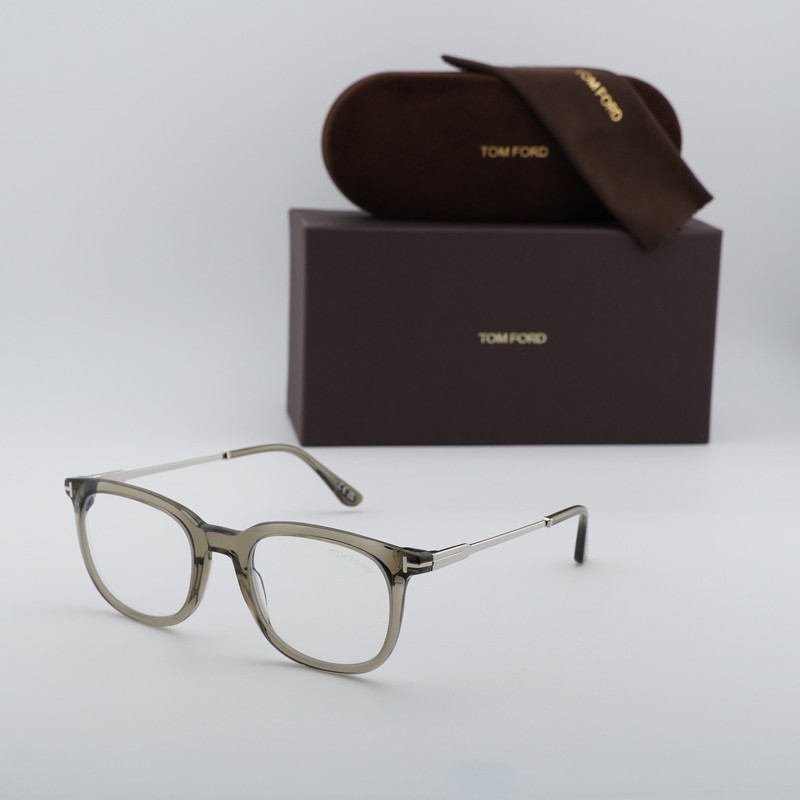 Tom Ford FT5904-B 096 Shiny Dark Green/Clear Blue Light Block 50mm Eyeglasses…