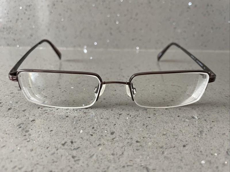 Marchon Flexon Autoflex 79 eyeglasses Frames ONLY 52-19-140 Dark Brown half rim