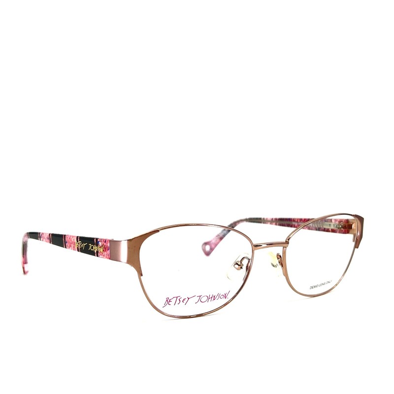 Betsey Johnson Eyeglasses Glitz PNK Black Full Rim Metal Frames 52-18-135