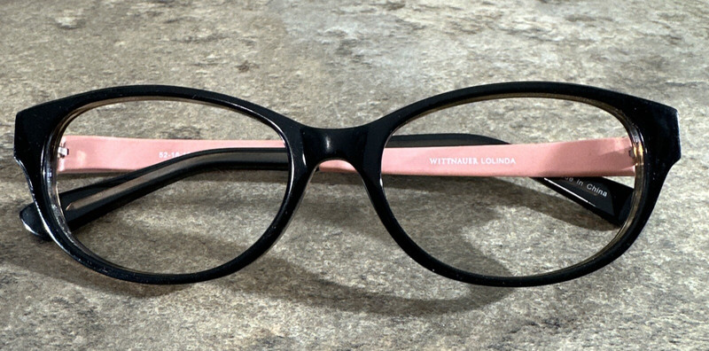 Wittnauer LOLINDA Black/Rose Women’s Eyeglasses Frames 52-16-135-33mm G4