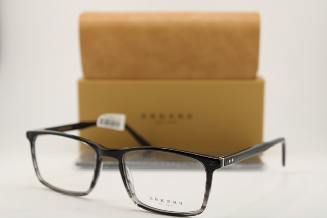 NEW ERKERS OLIVETTE BLACK GRADIENT CLEAR AUTHENTIC EYEGLASSES 57-21