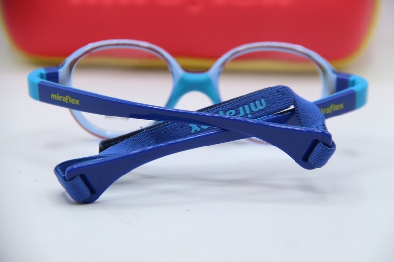 NEW MIRAFLEX MF 4003 L117 CLEAR BLUE STRAP AUTHENTIC FRAMES EYEGLASSES 38-15 gallery