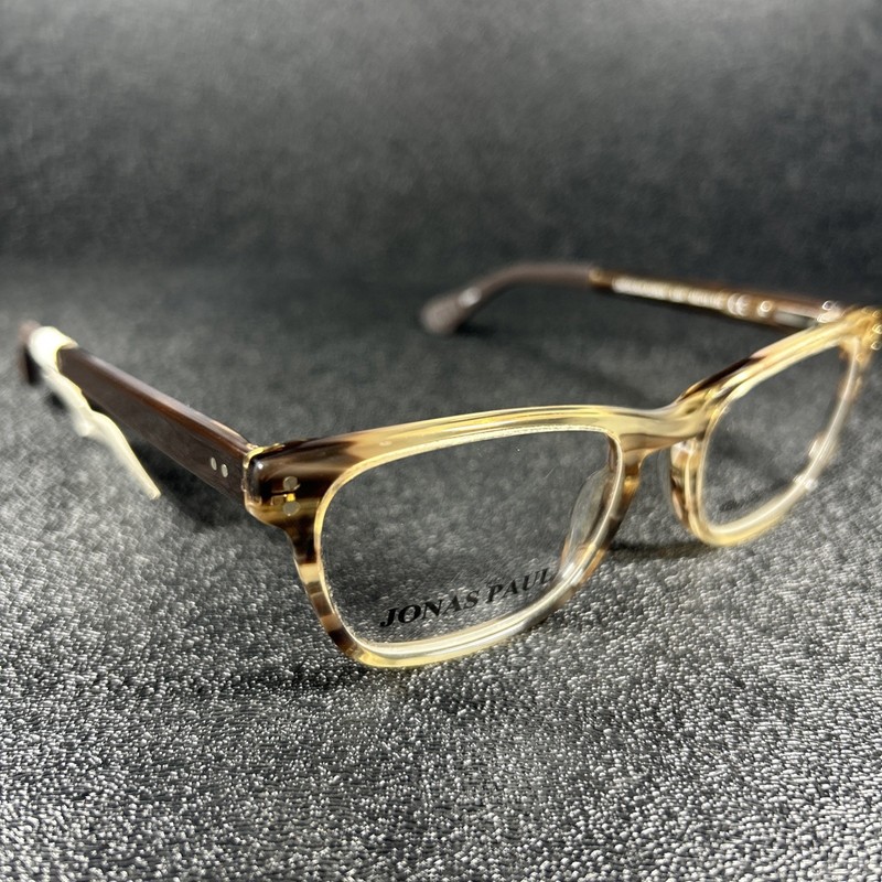 NEW Jonas Paul Eyeglasses Lincoln Lauren 48-16-130 Brown Striped Hickory $76
