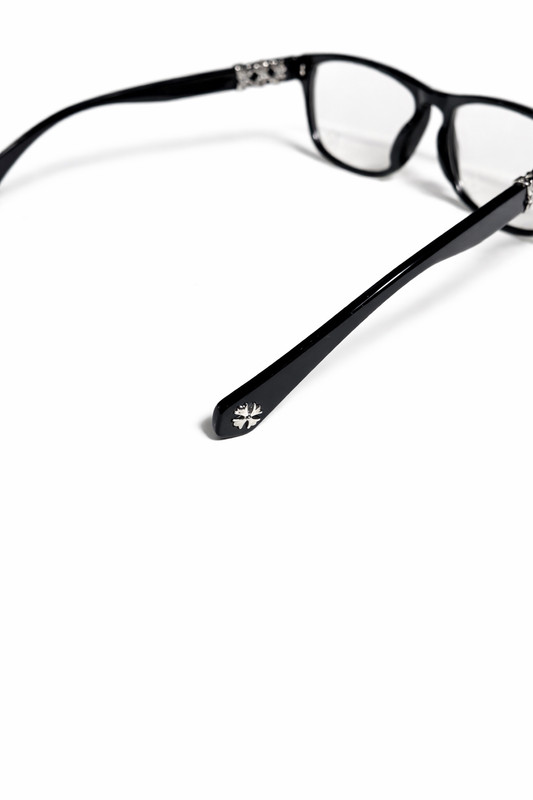 Chrome Hearts Black Glasses Silver Cross Frames Eyewear