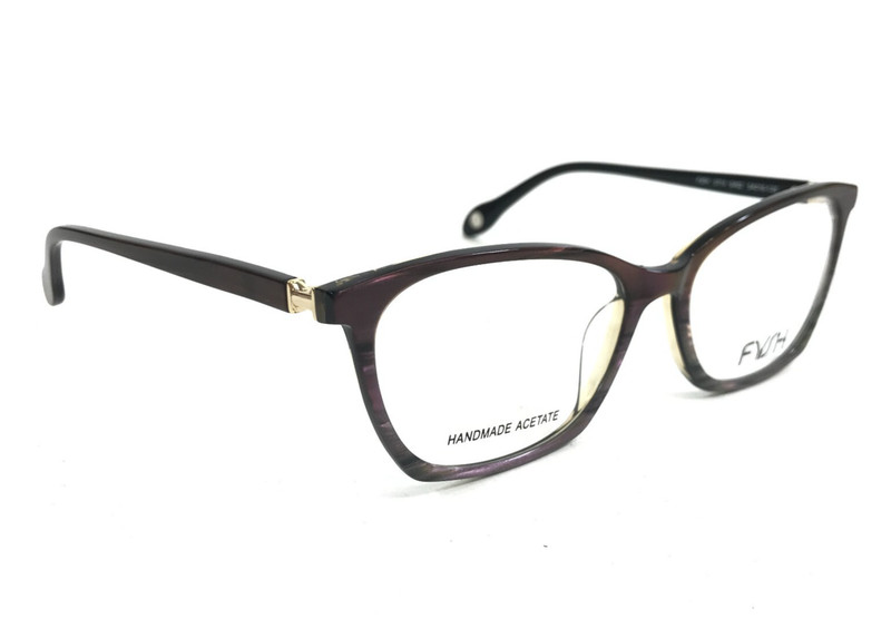 FYSH Eyeglasses Frames 3714 S402 Striped Brown Cat Eye Full Rim 54-16-135 gallery