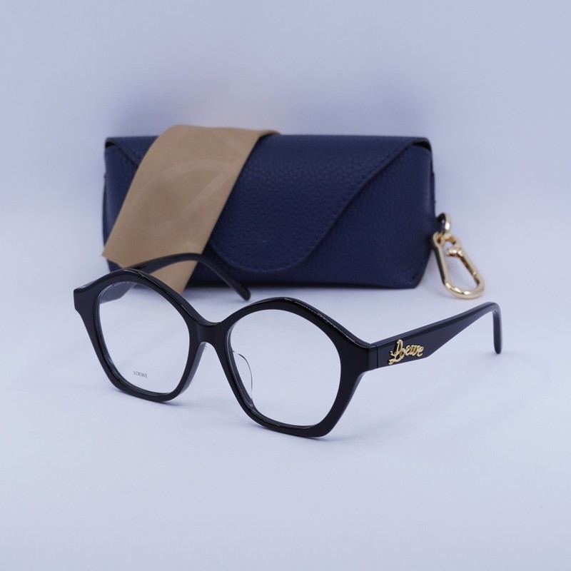 NEW Loewe LW50053F 001 Shiny Black 53mm Eyeglasses