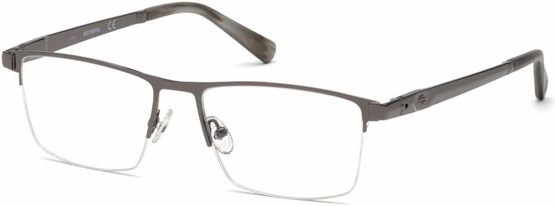 Harley Davidson HD0787 008 Gunmetal SemiRimless Metal Eyeglasses Frame 58-17-145
