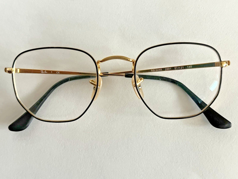 RAY BAN RB 6448 2991 Black Gold Round 51-21 145 Eyeglasses Frame