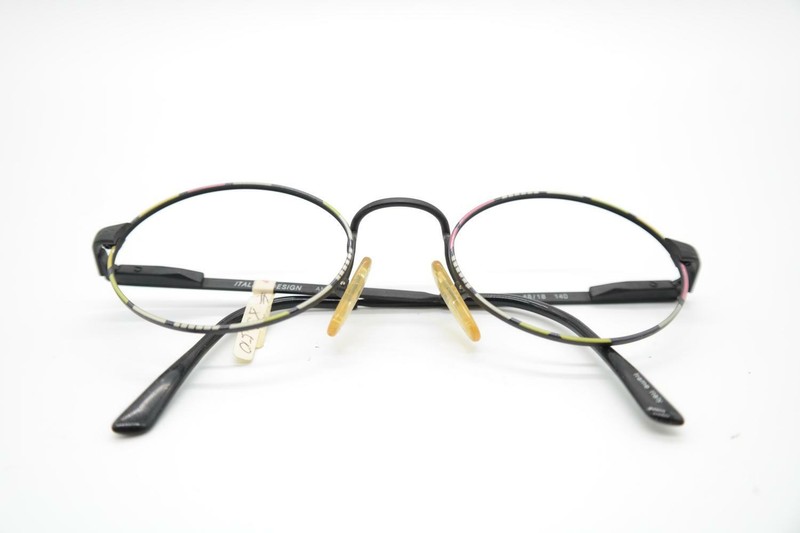Italian Design Andrea Multicolored Black Oval Glasses Frame New gallery