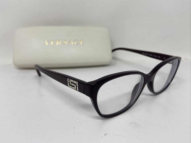 Versace Dark Plum MOD 3189-B 5066 54 15 140 Designer Eyeglass Frames Italy