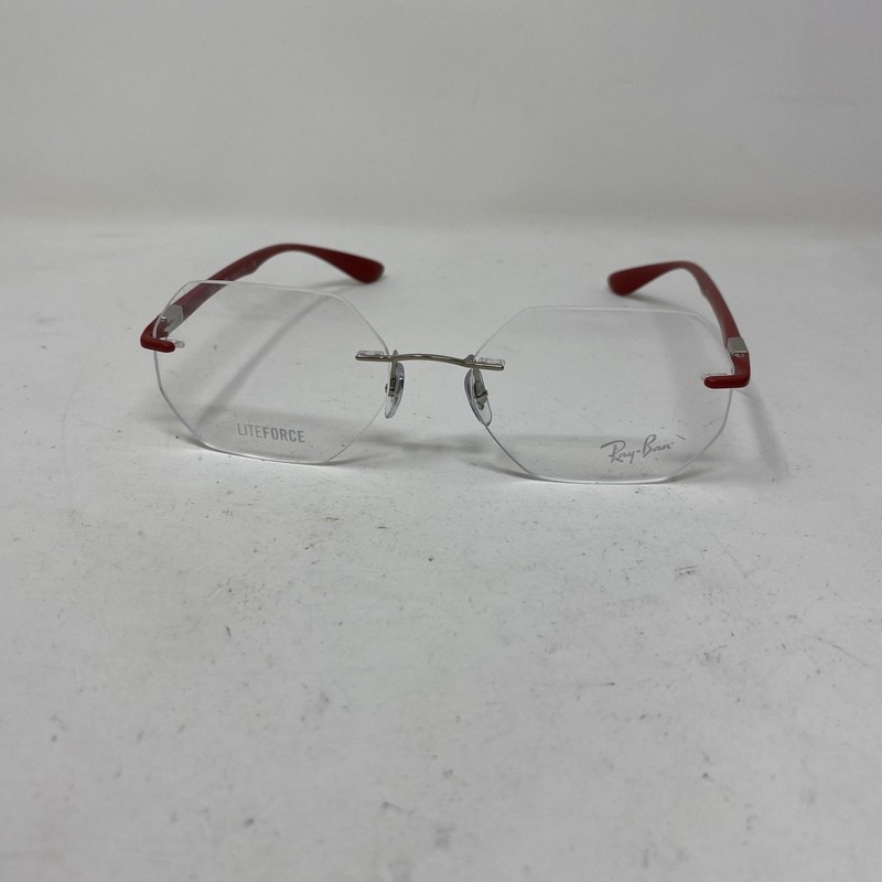 Ray-Ban LITEFORCE ITALY RB8765 1215 53-17-145 RED RIMLESS EYEGLASSES 298A