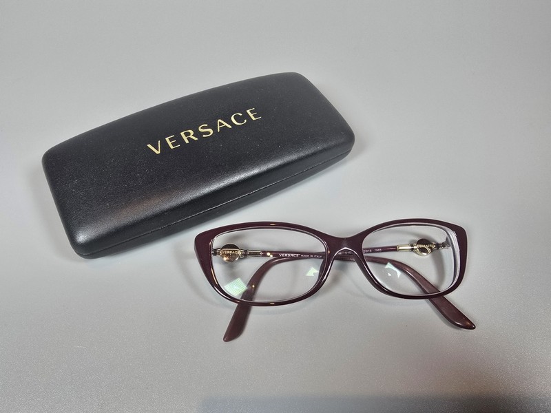 Versace Eyeglasses Frames Only Mod 3206 5105 RED 52 15 140 Cat Eye With Case