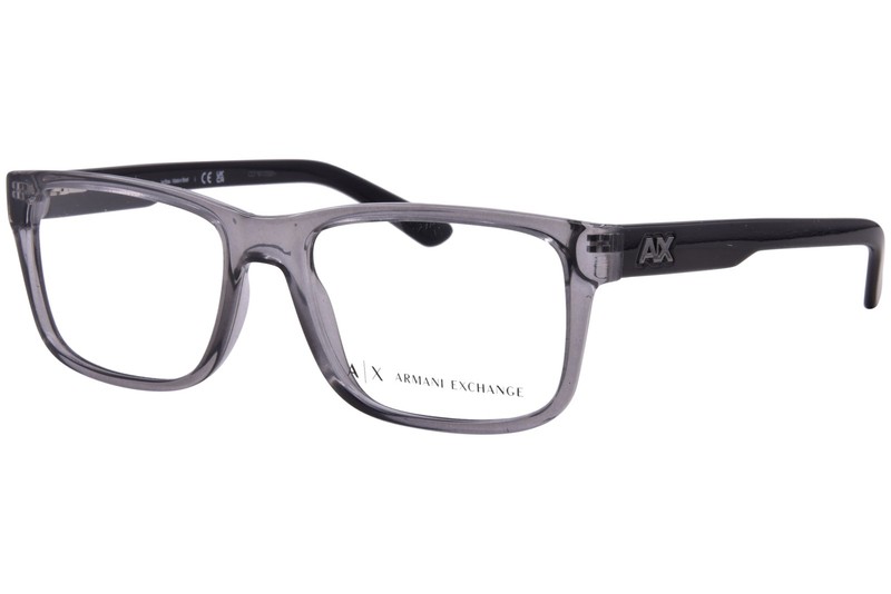Armani Exchange AX3016 8239 Eyeglasses Men’s Transparent Grey Full Rim 53mm