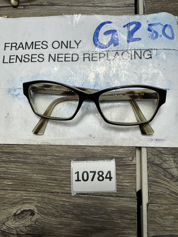 Rare Jean Lafont Lin 198 Black/Brown Marble 53-16-138 Frames ONLY France