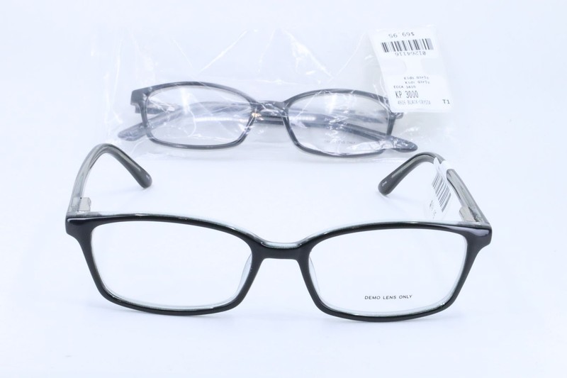 Unbranded KP3000 (BOGO) Black-Crystal Rect Girls Full Rim 49-16-135 Eyeglass gallery