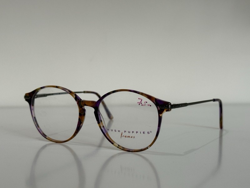 Hush Puppies HP301 Round Purple Havana Brown Eyeglasses Frame Only 51-19-145
