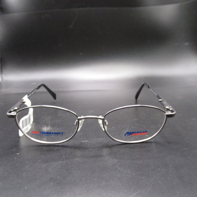 ArtCraft Workforce WF435AM Slate Gray Oval Metal Eyeglass Frames 47-18-130 USA