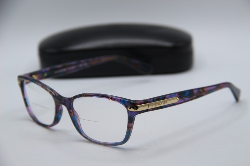 NEW COACH HC 6065 5288 CONFETTI PURPLE AUTHENTIC EYEGLASSES W/CASE 51-17