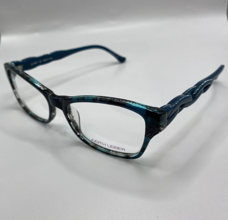 Judith Leiber JL1657 05 Blue Havana Cat Eye Eyeglasses Frame 54-17-140 Italy gallery