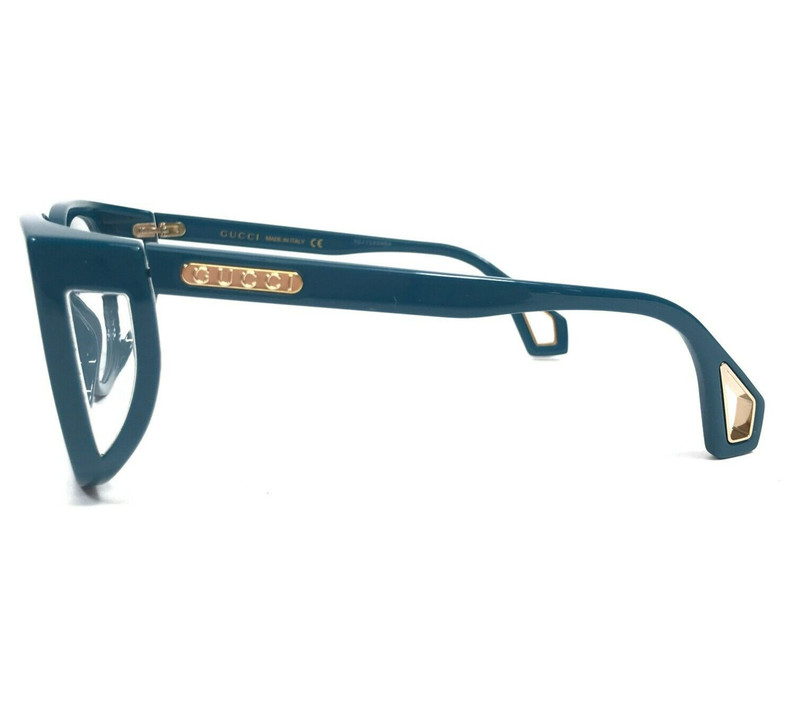Gucci Eyeglasses Frames GG0470O 003 Shiny Blue Square Full Rim 56-17-140 gallery