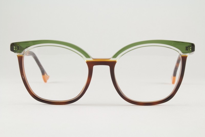 Authentic BOCCA 20’S 1 Col 238 Tortoise Green Translucent Frames Glasses Italy